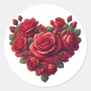 Adesivo Coração de Rosas - Arte Floral Romântica