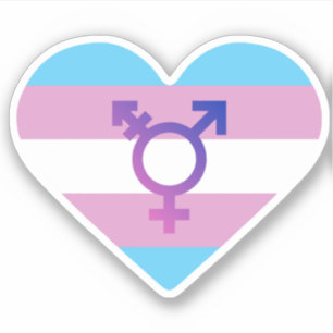 Adesivo Coração de Sinalizador de Prioridade Trans