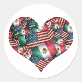 Adesivo Coração de Sinalizadores Mexicano/Americano
