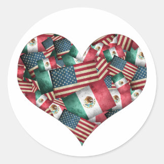 Adesivo Coração de Sinalizadores Mexicano/Americano