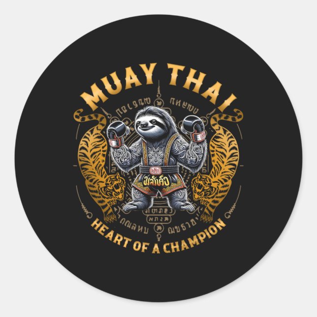 Adesivo Coração De Um Campeão - Kickboxing E Muay Thai Dev (Frente)