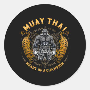 Adesivo Coração De Um Campeão - Kickboxing E Muay Thai Gor