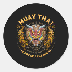 Adesivo Coração de um Campeão - Kickboxing e Muay Thai Lio