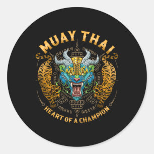 Adesivo Coração de um Campeão - Kickboxing e Muay Thai Lio