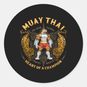 Adesivo Coração de um Campeão - Kickboxing e Muay Thai Tra
