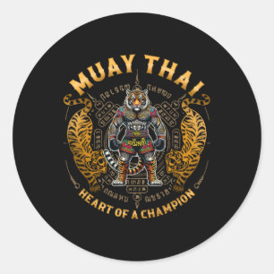 Adesivo Coração de um Campeão - Kickboxing e Tigre Muay Th