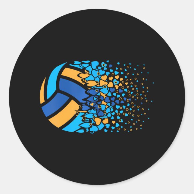 Adesivo Coração de Voleibol de Praia (Frente)