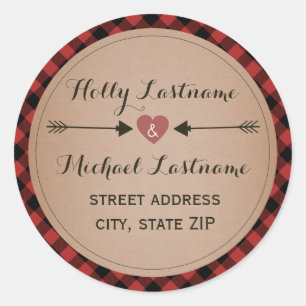 Adesivo Coração de xadrez com Endereço de Setas