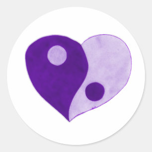 Adesivo Coração de Yin Yang (roxo/Lilac)