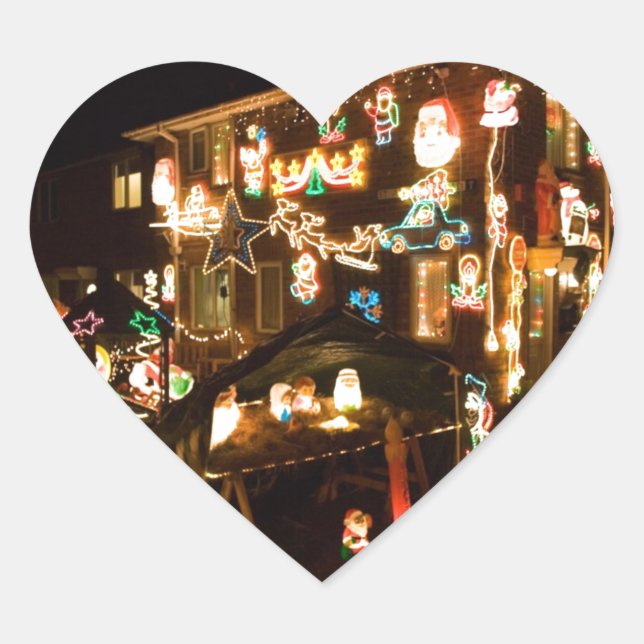 Adesivo Coração Decorações de Natal ao ar livre (Frente)