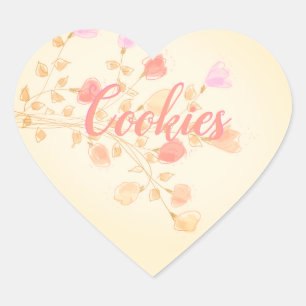 Adesivo Coração Decorativo Floral Pastel