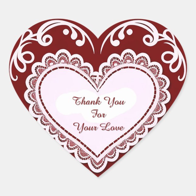 Adesivo Coração Delicate Lace Heart Card (Frente)