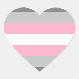 Adesivo Coração Demigirl Pride