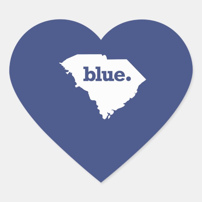 Adesivo Coração Democrata da Carolina do Sul (Frente)