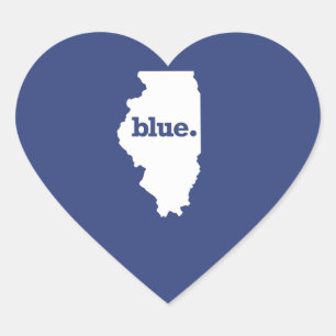 Adesivo Coração Democrata de Illinois
