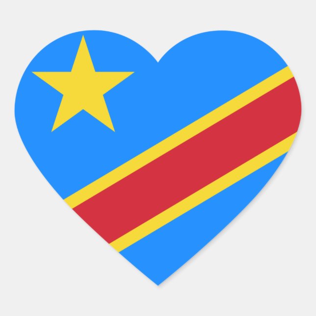 Adesivo Coração democrático do congo (Frente)