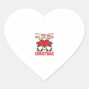 Adesivo Coração Desenho de Gnome do Papai Noel do Coração do Amor 