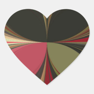 Adesivo Coração Design abstrato com Impressão de arte de linhas fl