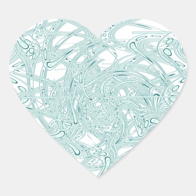 Adesivo Coração Design claro verde branco (Frente)