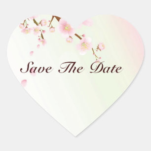 Adesivo Coração Design cor-de-rosa e branco da natureza da flor de