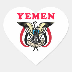 Adesivo Coração Design da brasão de Yemen