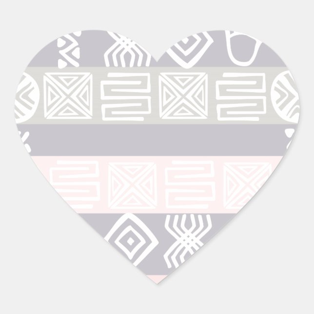 Adesivo Coração Design de Boho Africano Étnico (Frente)