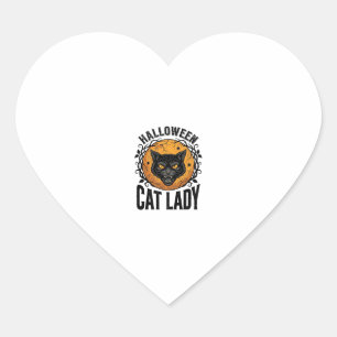 Adesivo Coração Design de Camisa de Gato Preto Vintage Dama do Gat
