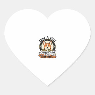 Adesivo Coração Design de Corgi de Valentino para Amantes de Cães_