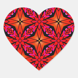 Adesivo Coração Design de Starburst Vermelho