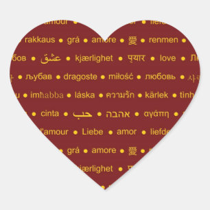 Adesivo Coração Design de texto de tipografia romântica do Amor