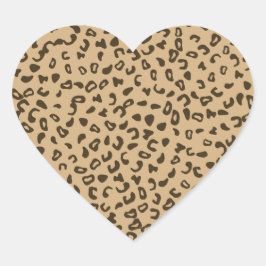 Adesivo Coração Design de textura da pele de padrão leopardo