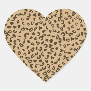 Adesivo Coração Design de textura da pele de padrão leopardo
