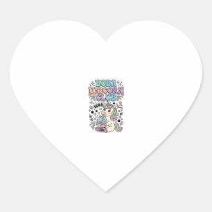 Adesivo Coração Design de Tipografia Kawaii Clube Unicórnio Boba U
