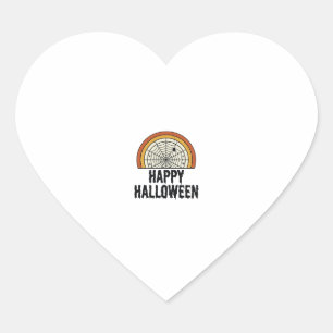 Adesivo Coração Design de Vetor de Teia de Aranha Feliz Halloween