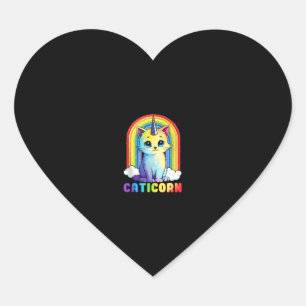 Adesivo Coração Design engraçado de um unicórnio de gato giro Cati