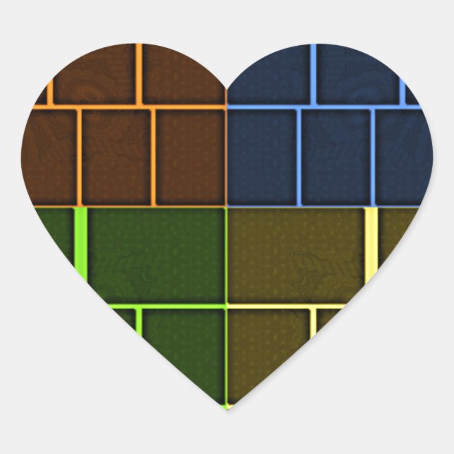 Adesivo Coração Design geométrica maravilhosa da cor do arco-íris (Frente)