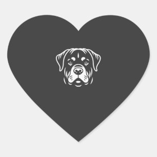 Adesivo Coração Design Minimalista da Face do Rottweiler � Arte de