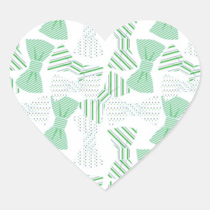 Adesivo Coração Design verde e azul BOWTIES do laço