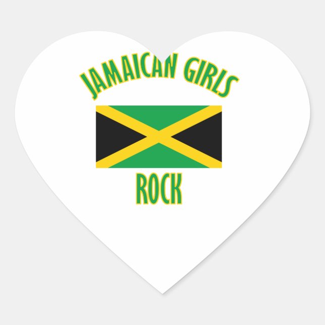 Adesivo Coração Designs de meninas jamaicanas (Frente)