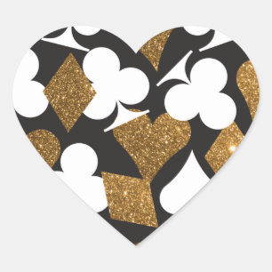 Adesivo Coração Destiny Las Vegas Heart Sticker Faux Glitter Doura