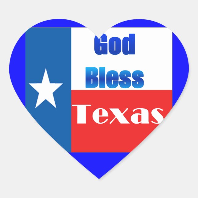 Adesivo Coração Deus abençoe Texas (Frente)