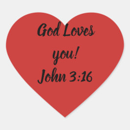 Adesivo Coração Deus ama você!