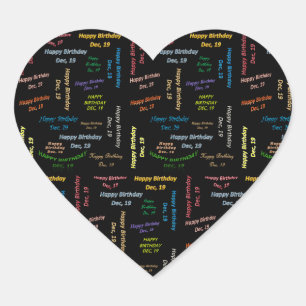 Adesivo Coração Dezembro, 19 Aniversário