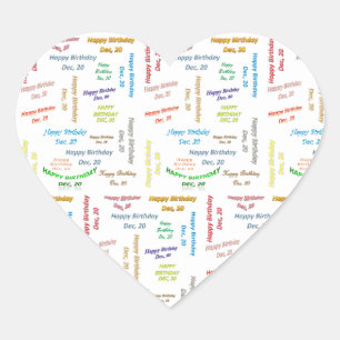 Adesivo Coração Dezembro, 20 Aniversário