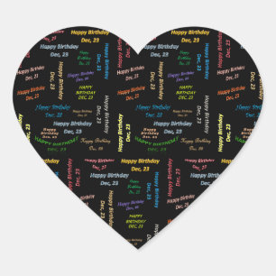 Adesivo Coração Dezembro, 23 Aniversário