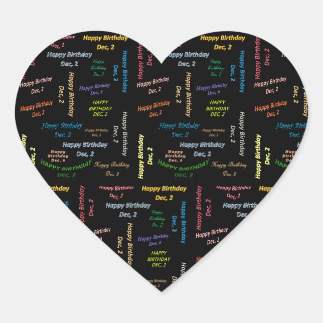 Adesivo Coração Dezembro, 2 Aniversário (Frente)