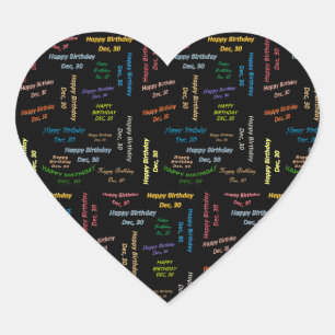 Adesivo Coração Dezembro, 31 Aniversário