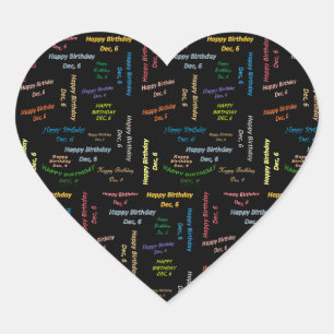 Adesivo Coração Dezembro, 6 Aniversário