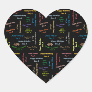 Adesivo Coração Dezembro, 8 Aniversário