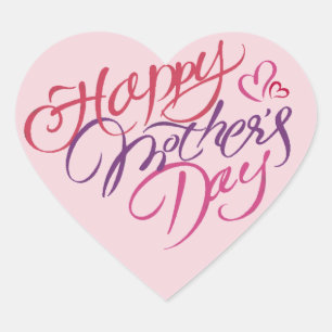 Adesivo Coração Dia das mães feliz